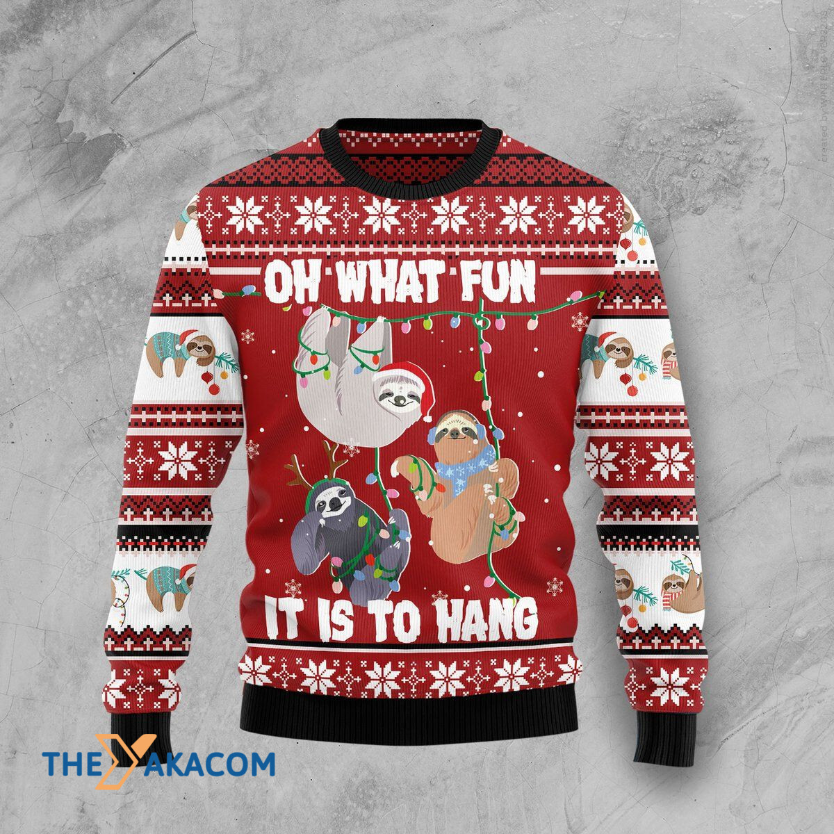 Merry Xmas Sloth Oh What Fun It Is To Hang Awesome Gift For Christmas Ugly Christmas Sweater