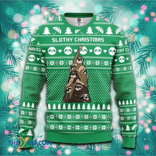 Merry Xmas Sloth Tree We Are One Gift For Christmas Party Ugly Christmas Sweater