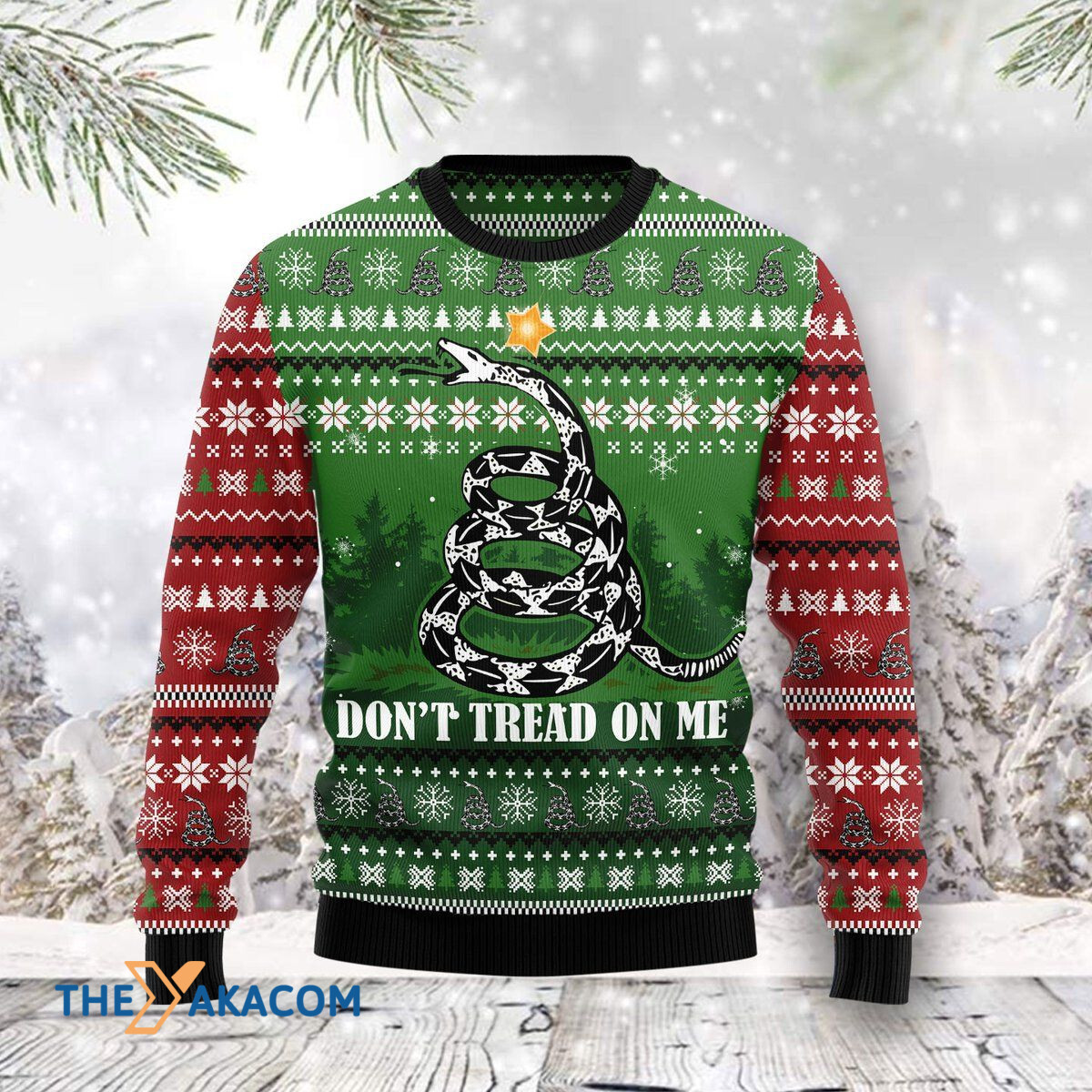 Merry Xmas Snake Dont Tread On Me Awesome Gift For Christmas Ugly Christmas Sweater