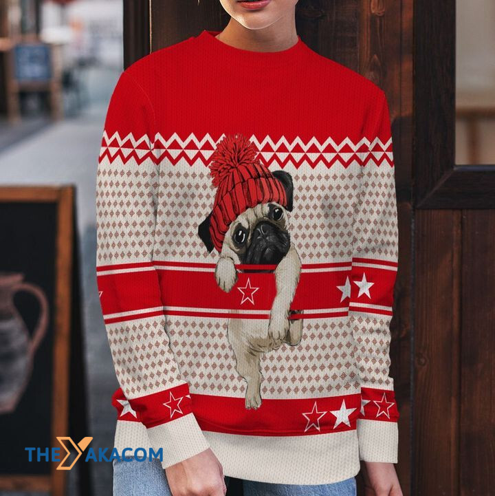 Merry Xmas So Sweet And Warm Pug Awesome Gift For Dog Lovers Ugly Christmas Sweater