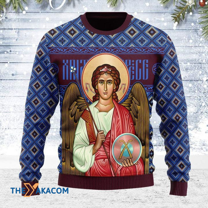 Merry Xmas St. Archangel Michael Awesome Gift For Christmas Ugly Christmas Sweater