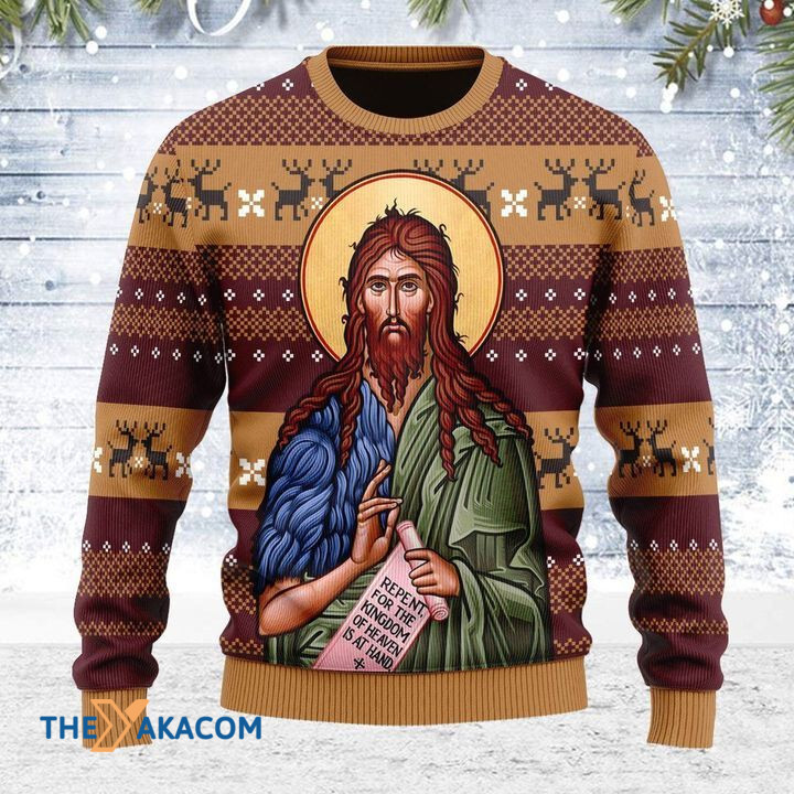 Merry Xmas St. John The Baptist Awesome Gift For Christmas Ugly Christmas Sweater