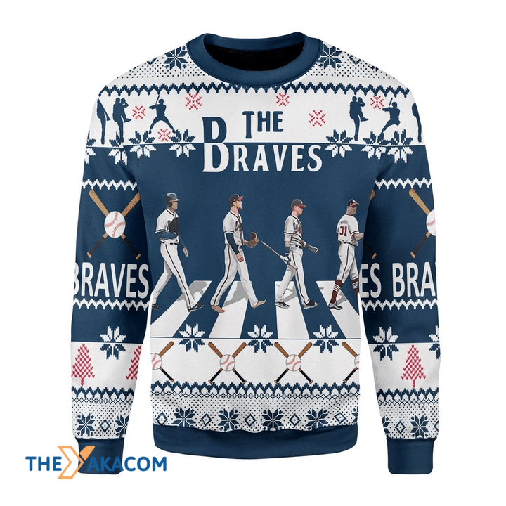 Merry Xmas The Braves Walking Abbey Road Awesome Gift For Christmas Ugly Christmas Sweater