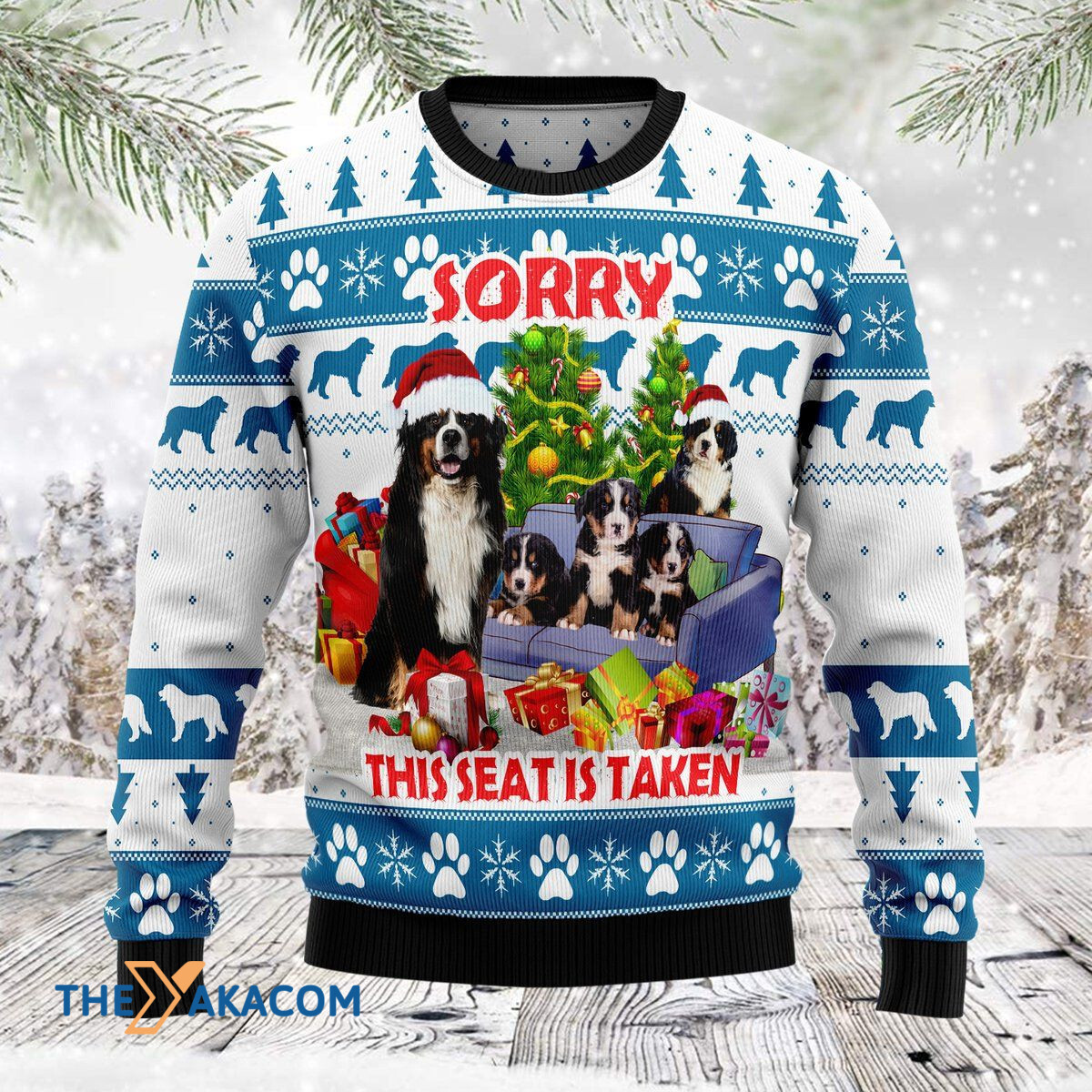 Merry Xmas This Seat Is Taken Bernese Mountain Dog Awesome Gift For Christmas Ugly Christmas Sweater