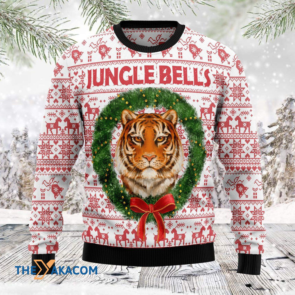 Merry Xmas Tiger Jungle Bells Awesome Gift For Christmas Ugly Christmas Sweater