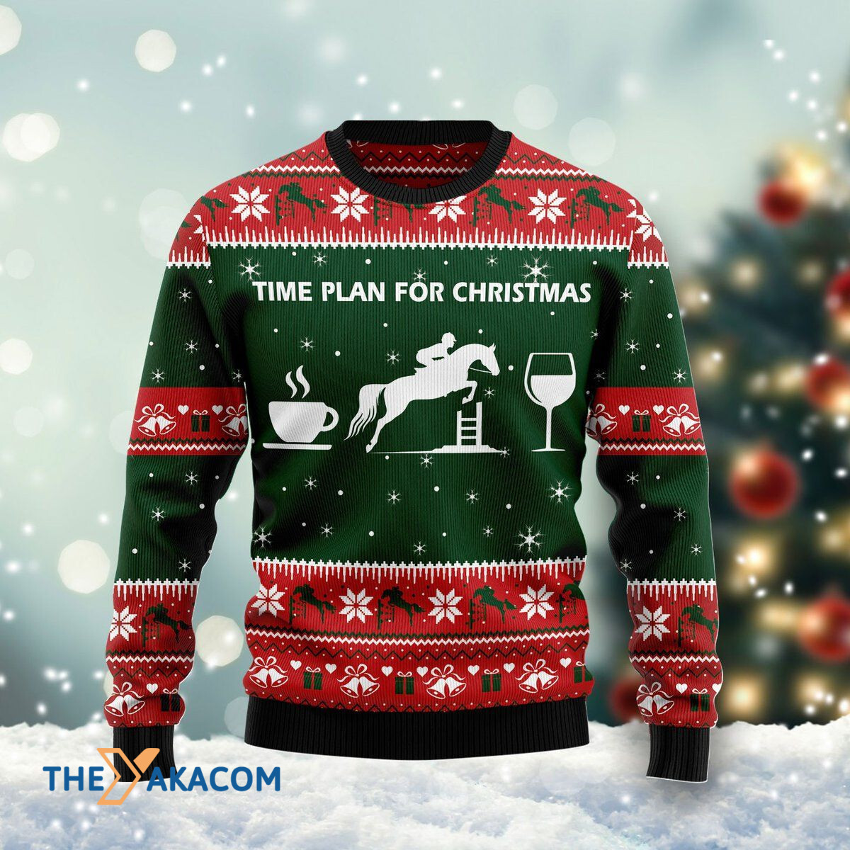 Merry Xmas Time Plan For Christmas Show Jumping Horse Awesome Gift For Christmas Ugly Christmas Sweater