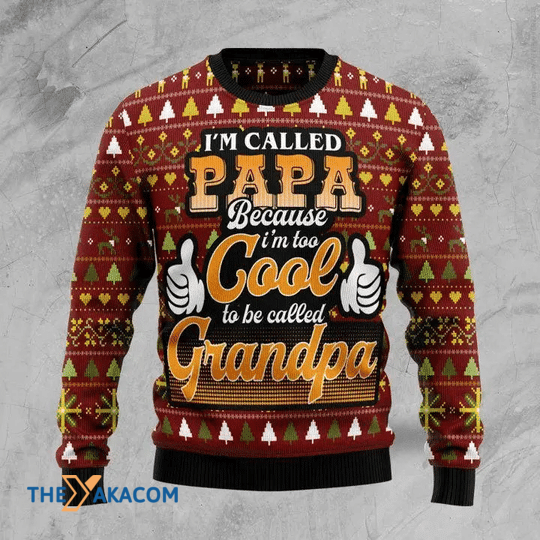 Merry Xmas Too Cool To Be Called Grandpa Gift For Christmas Party Ugly Christmas Sweater