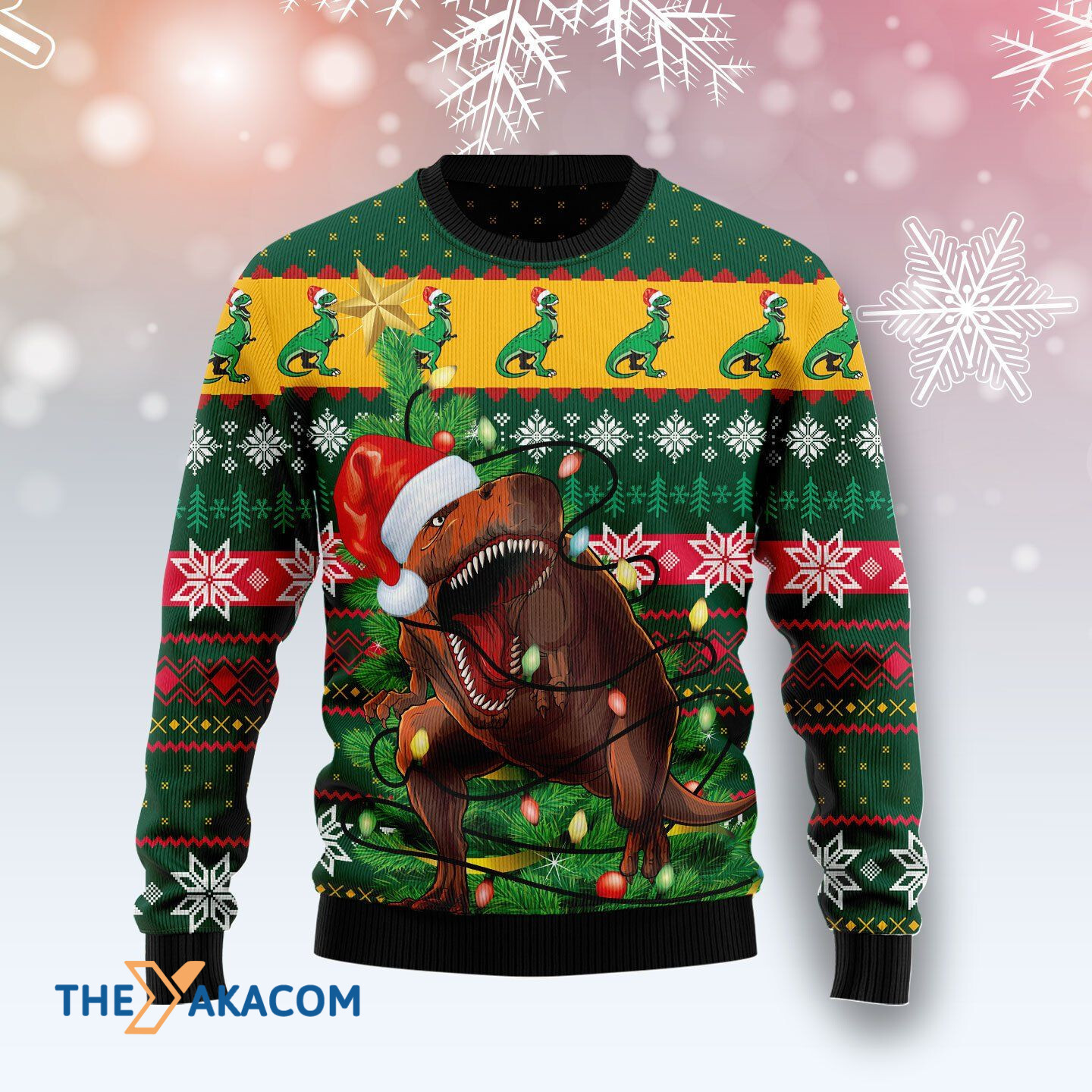 Merry Xmas T-rex Screaming Awesome Gift For Christmas Ugly Christmas Sweater