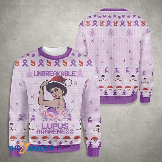 Merry Xmas Unbreakable Lupus Awareness Gift For Christmas Party Ugly Christmas Sweater