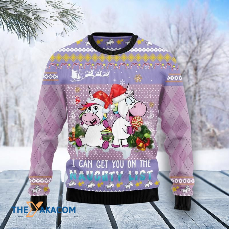 Merry Xmas Unicorn I Can Get You On The Naughty List Awesome Gift For Christmas Ugly Christmas Sweater