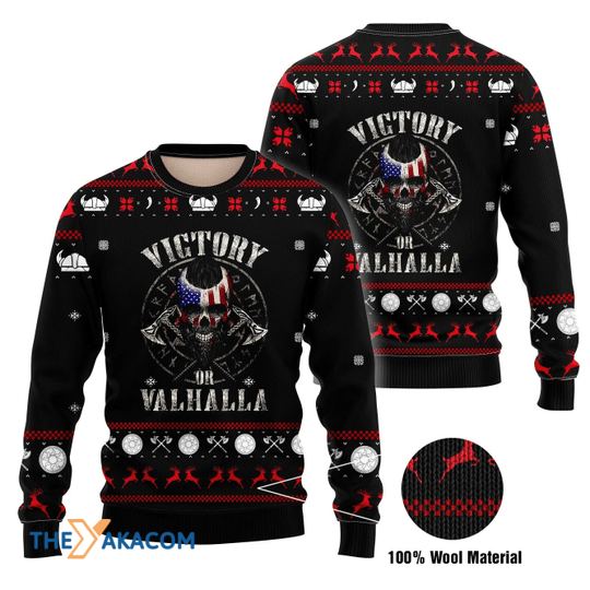 Merry Xmas Victory Or Viking Gift For Christmas Party Ugly Christmas Sweater