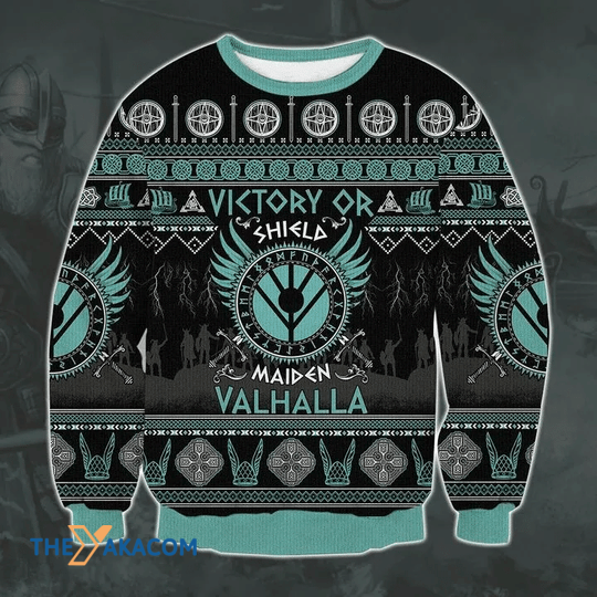 Merry Xmas Viking Victory Valhalla Gift For Christmas Party Ugly Christmas Sweater