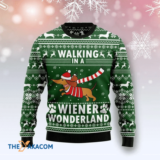 Merry Xmas Walking In The Dachshund Weiner Wonderland Gift For Christmas Party Ugly Christmas Sweater