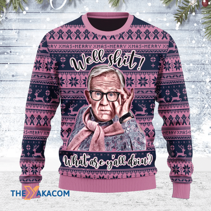 Merry Xmas Well Shit What Are y'all Doing Awesome Gift For Christmas Ugly Christmas Sweater