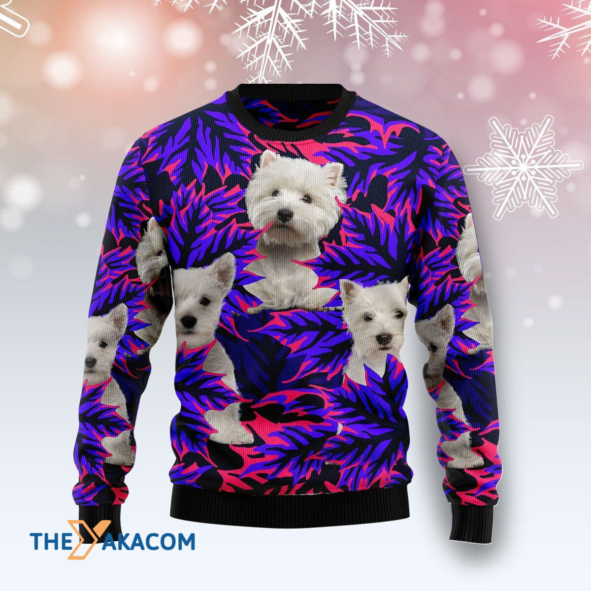 Merry Xmas West Highland White Terrier Leaves Awesome Gift For Christmas Ugly Christmas Sweater