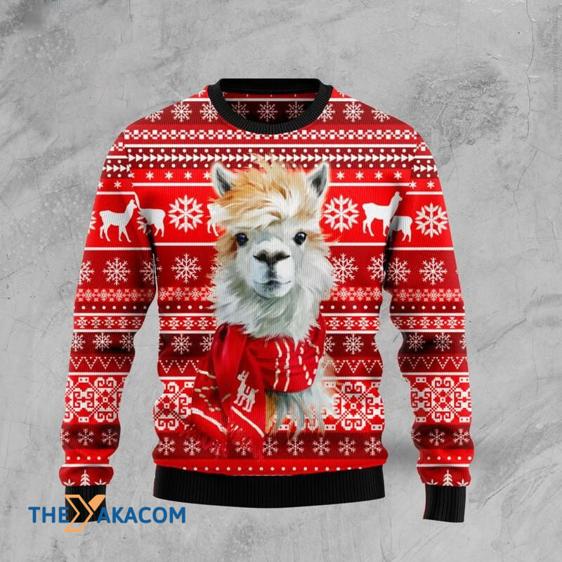 Merry Xmas With Amazing Red Llama Awesome Gift For Christmas Ugly Christmas Sweater