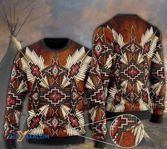 Merry Xmas With Beautiful Native American Special Pattern Christmas Sweater