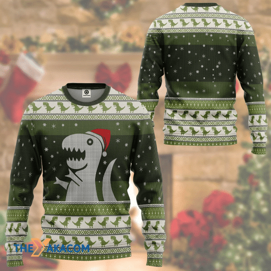 Merry Xmas With Christmas Dino Gift For Christmas Party Ugly Christmas Sweater