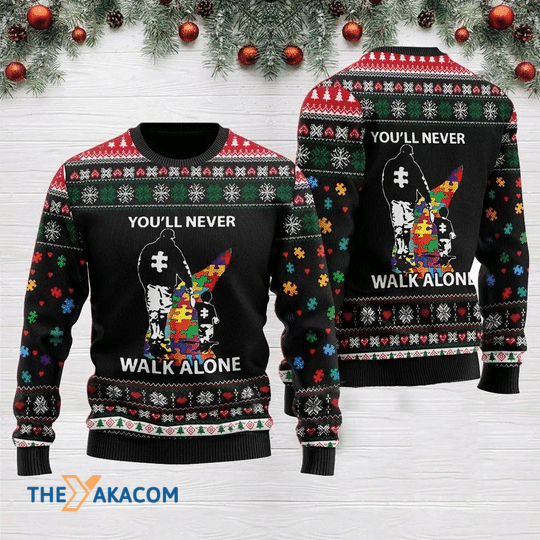 Merry Xmas You'll Never Walk Alone Father And Son Gift For Christmas Party Ugly Christmas Sweater