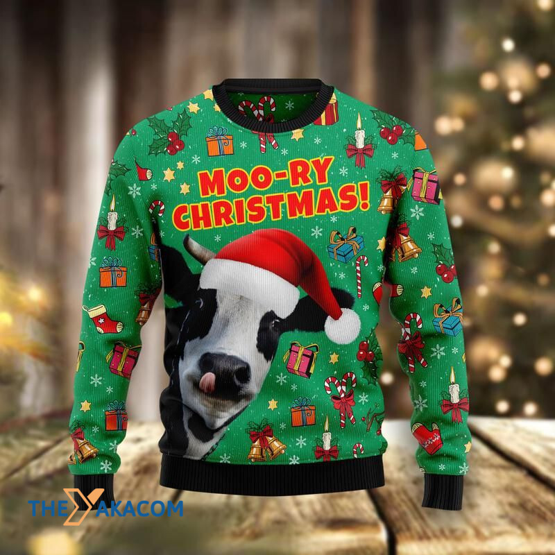 Moo Ry Christmas Awesome Gift For Christmas Ugly Christmas Sweater