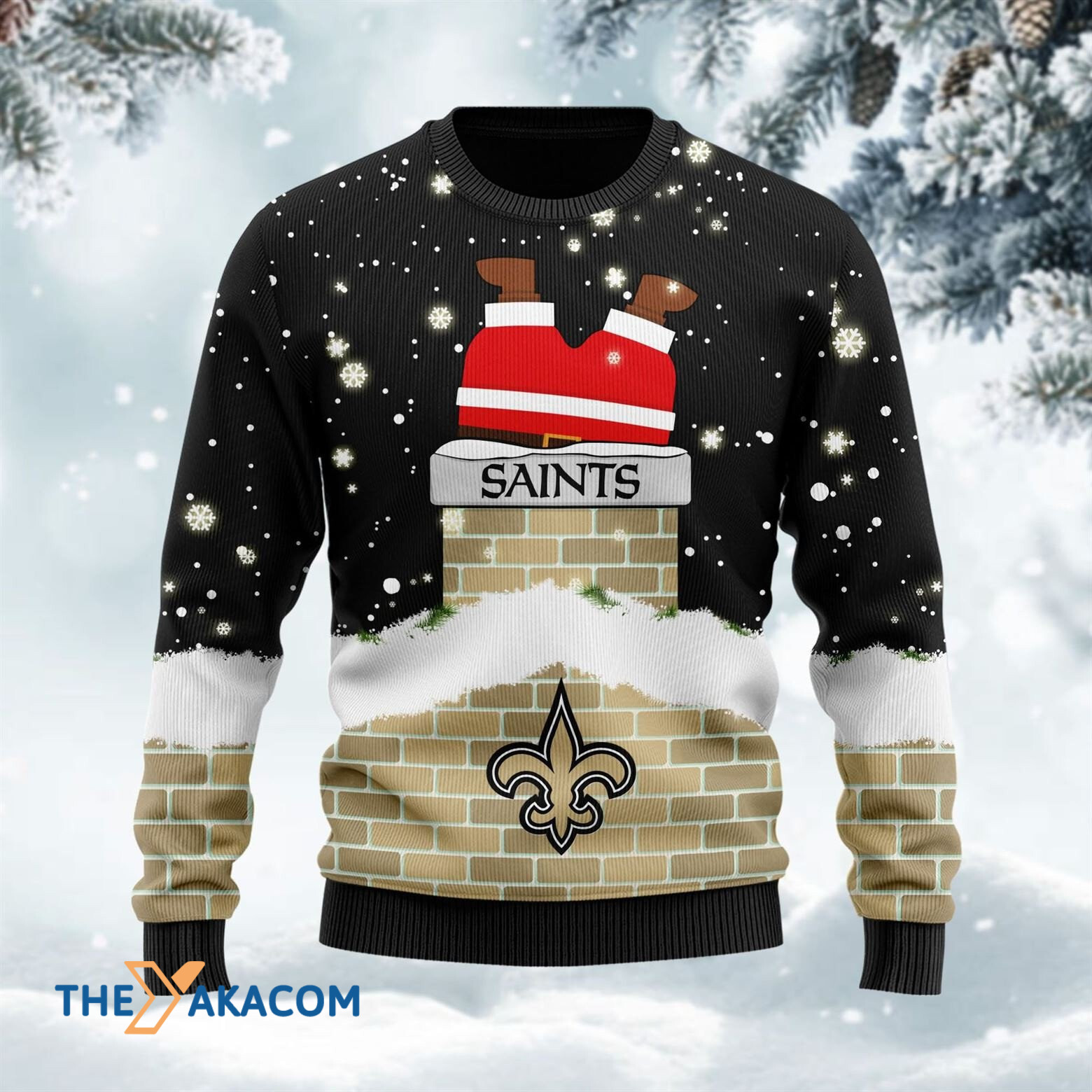 New Orleans Saints NFL Football Santa Claus 3D Gift For Xmas Holiday Ugly Christmas Sweater