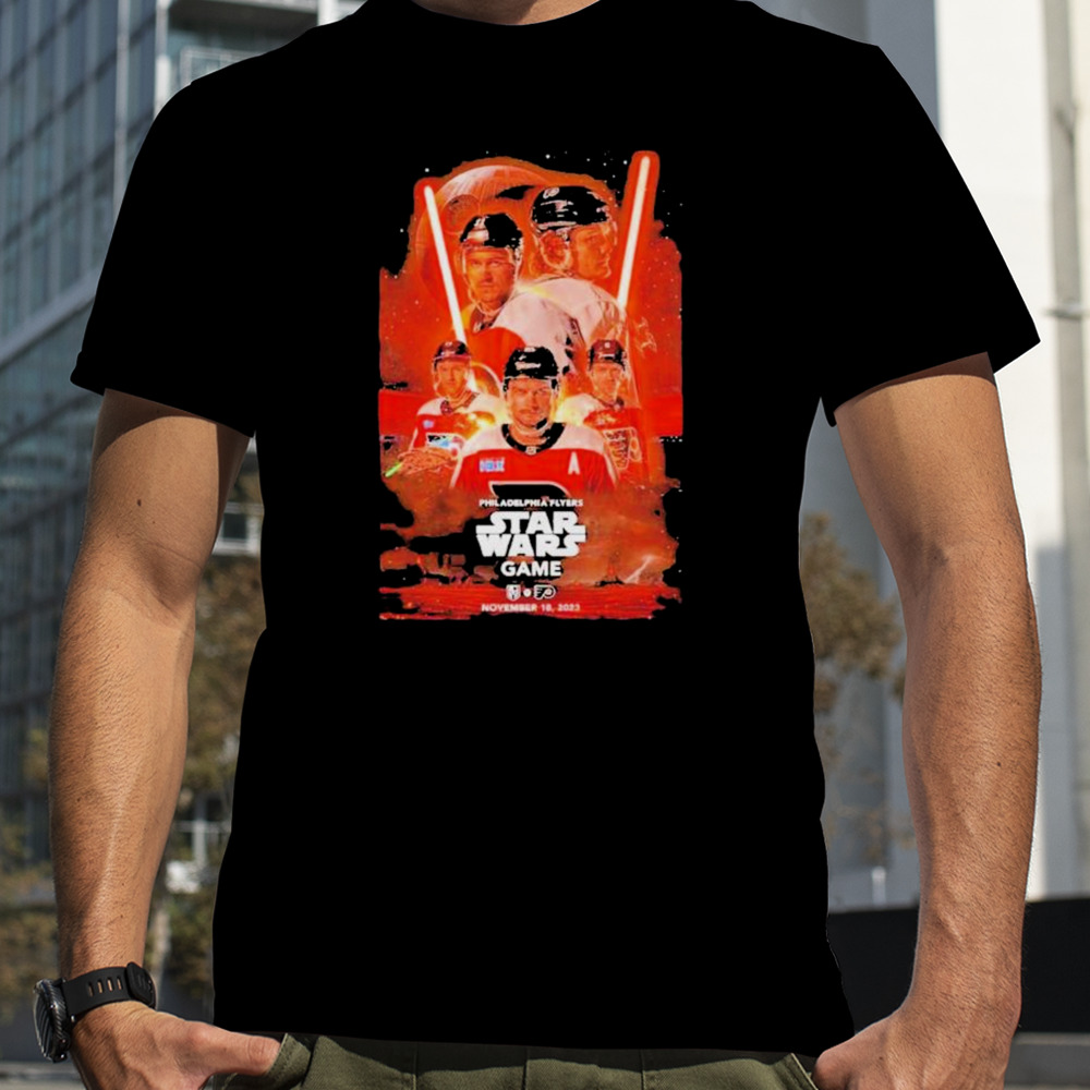 Nov 18 2023 philadelphia flyers Star wars game poster T-shirt