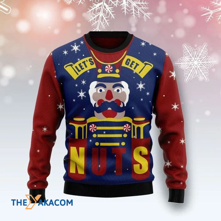 Nutcracker Let's Get Nuts Gift For Christmas Ugly Christmas Sweater