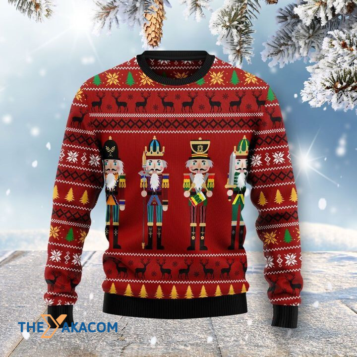 Old Colorful Nutcracker Group Drum Gift For Christmas Ugly Christmas Sweater