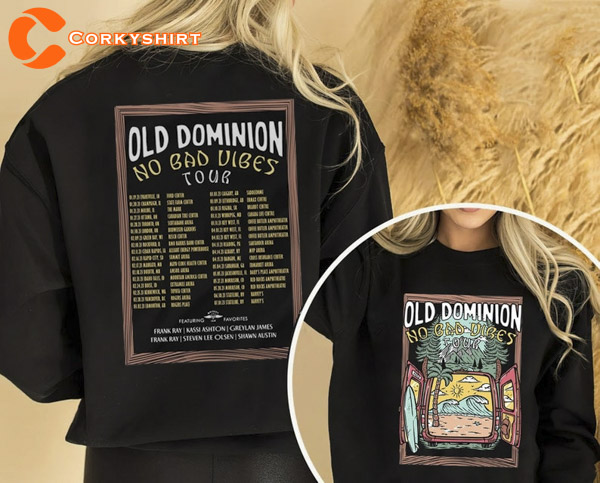 Old Dominion No Bad Vibes Tour 2023 Concert T-Shirt