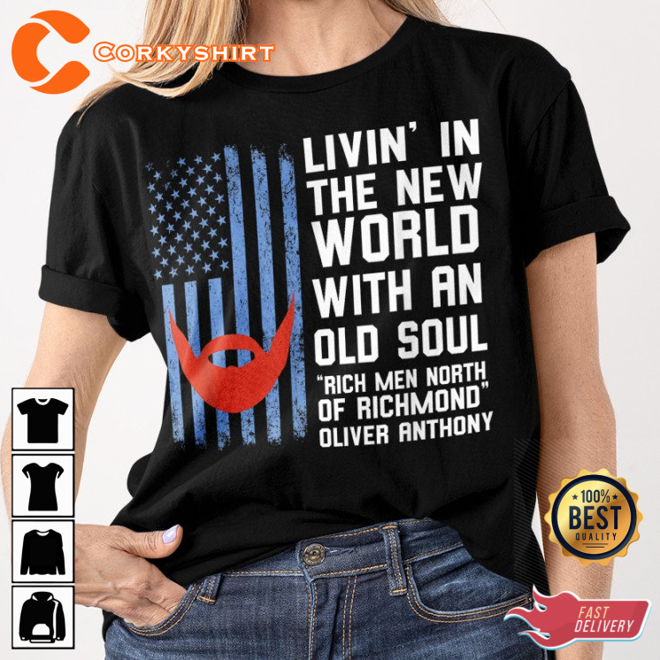 Oliver Anthony Rich Men North Of Richmond Flag Country Music T-shirt