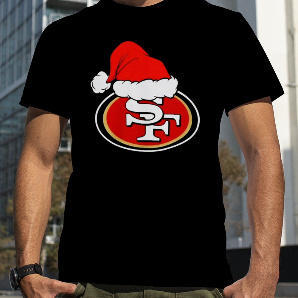 San Francisco 49ers logo Santa Hat Christmas 2023 Shirt