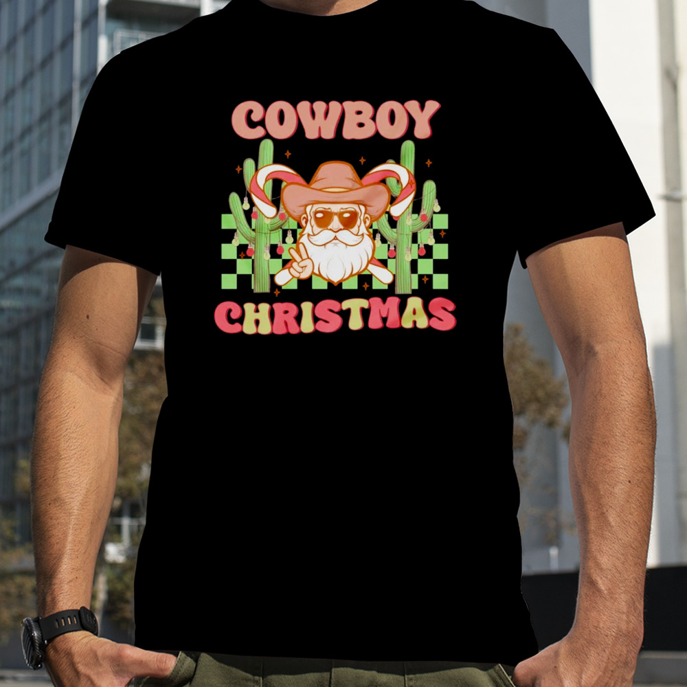 Santa Christmas cowboy Christmas shirt