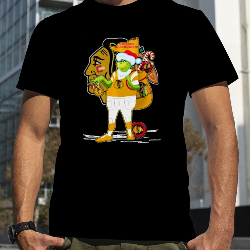 Santa Grinch Chicago Blackhawks Gift Christmas shirt