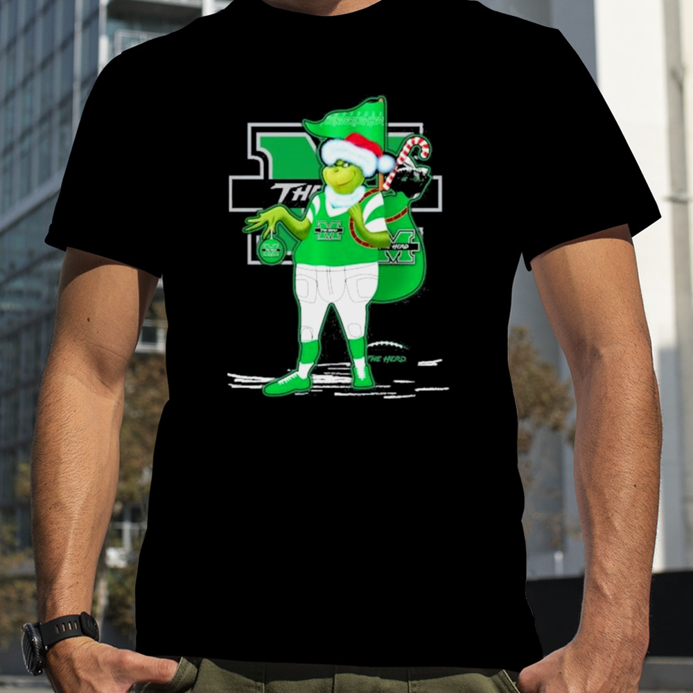 Santa Grinch Marshall Thundering Herd Gift Christma shirt