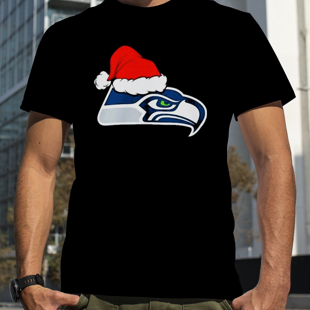 Seattle Seahawks logo Santa Hat Christmas 2023 Shirt