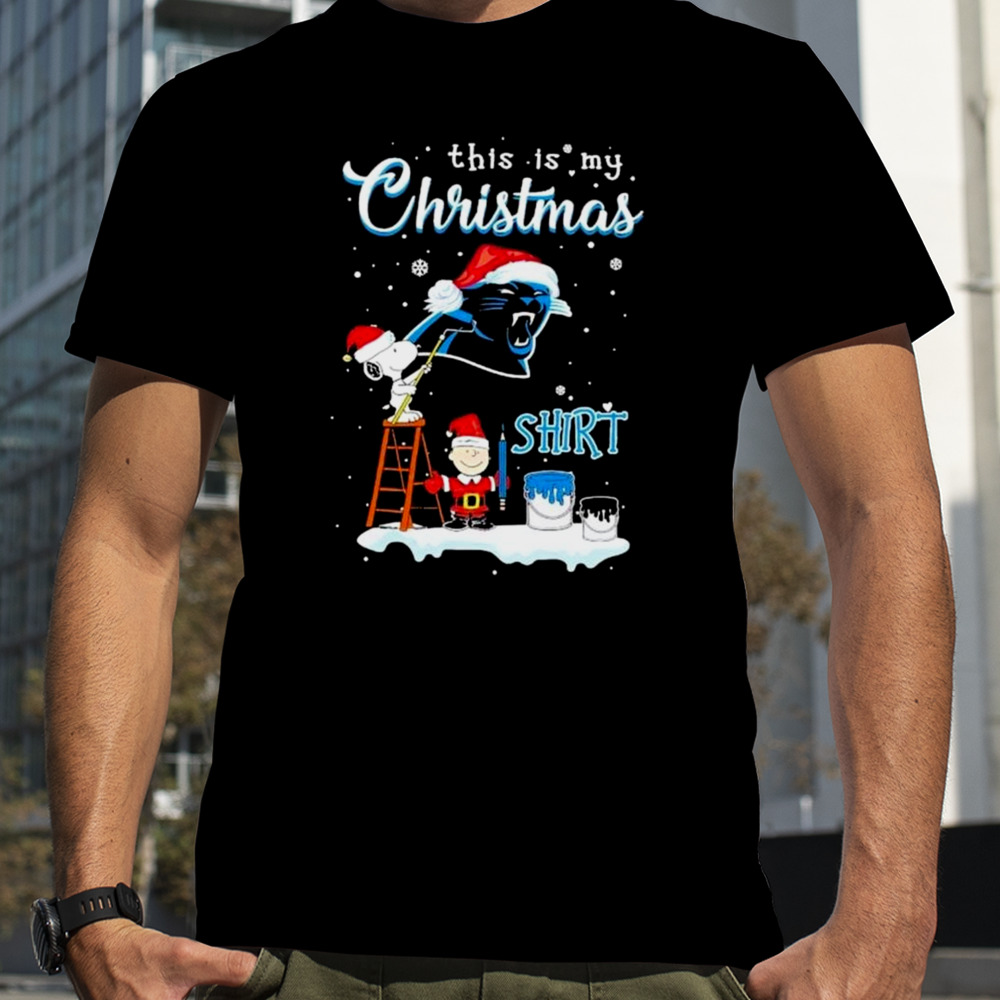 Snoopy And Charlie Brown Nfl Carolina Panthers This Is My Christmas T-shirts