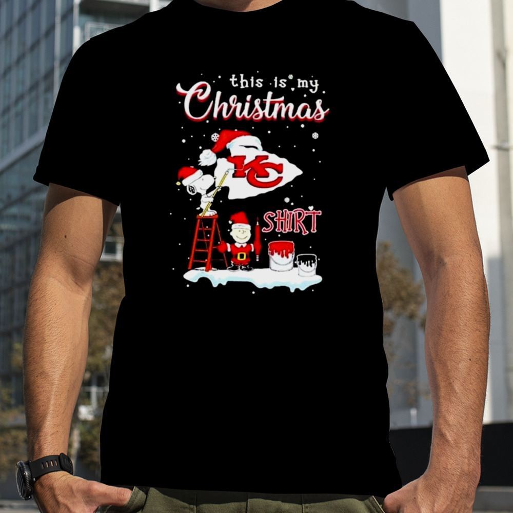 Snoopy And Charlie Brown Nfl Kansas City Chiefs This Is My Christmas T-shirt