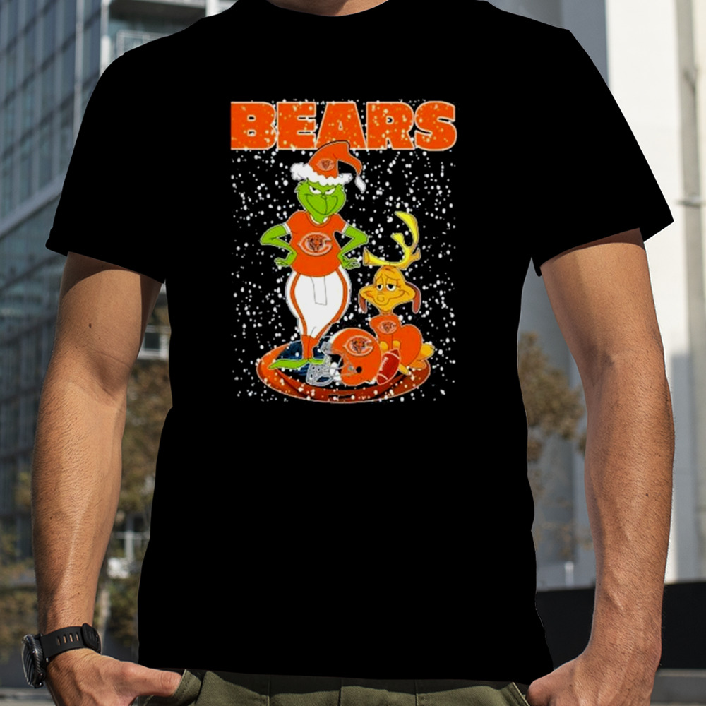 The Grinch And Dog Chicago Bears Merry Christmas shirt