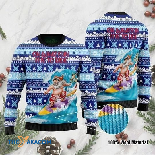 Big Man Play Skateboarding Oh What Fun It Is To Ride Gift For Christmas Ugly Christmas Sweater