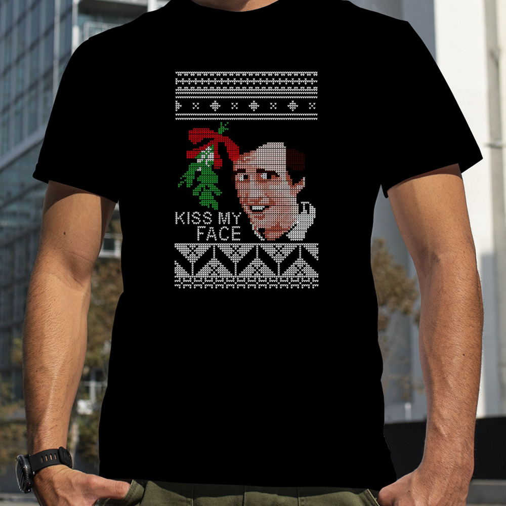 Christmas Alan Partridge Kiss My Face Mistletoe Knit shirt