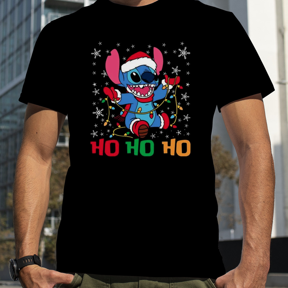 Happy Santa Stitch Ho Ho Ho Christmas T-shirt