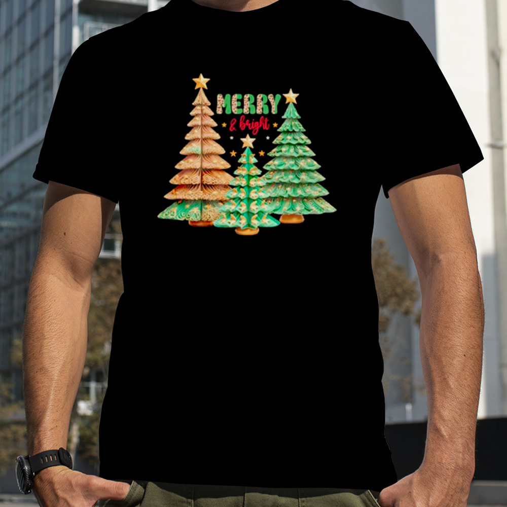 Merry and bright Christmas trees shirt