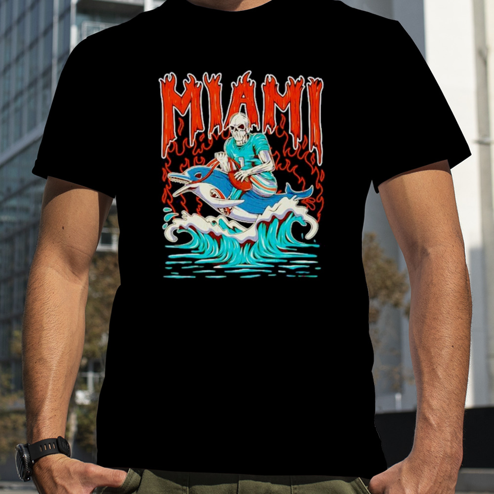 Miami Skeleton Riding Dolphin shirt