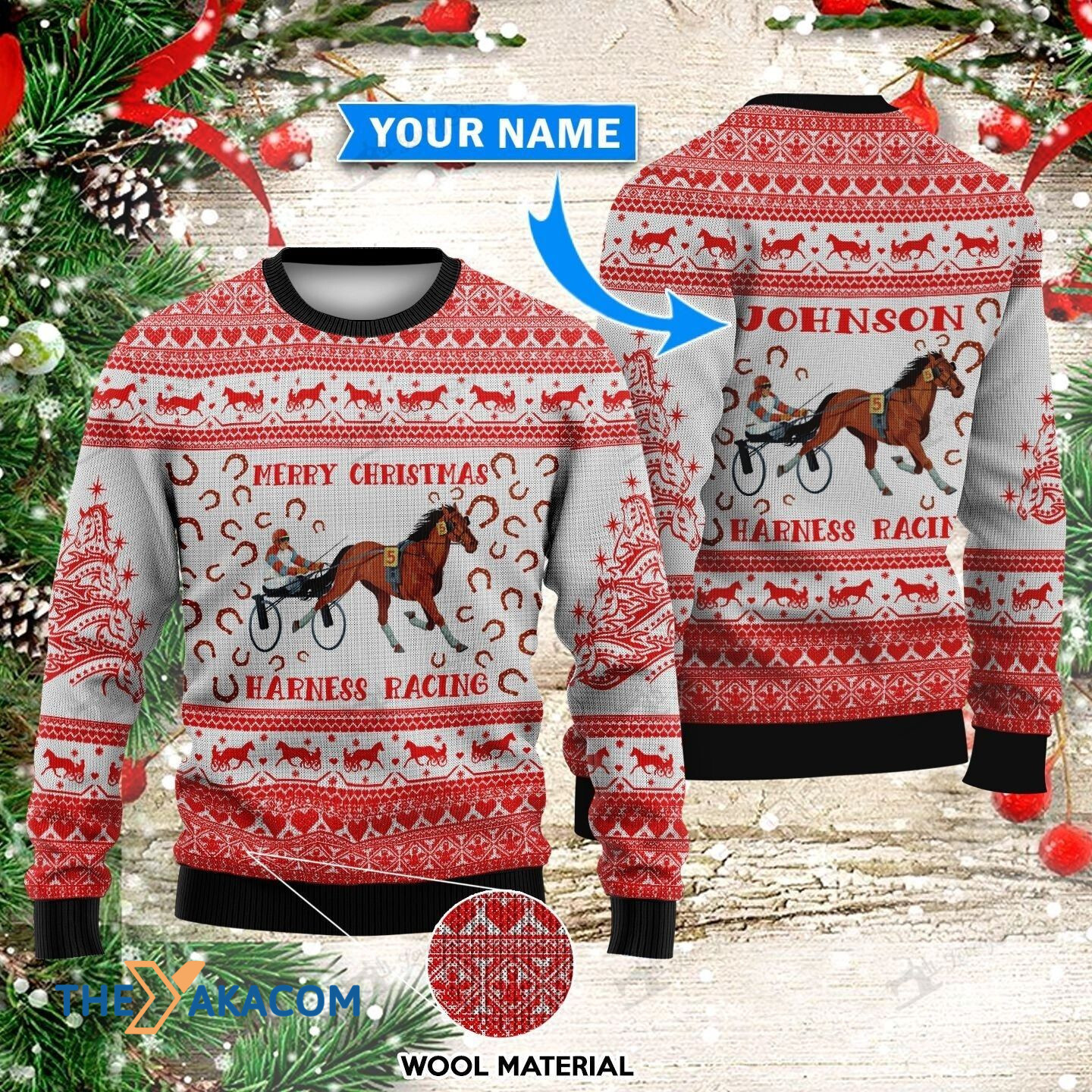 Personalized Boy In Carthorse Gift For Christmas Ugly Christmas Sweater