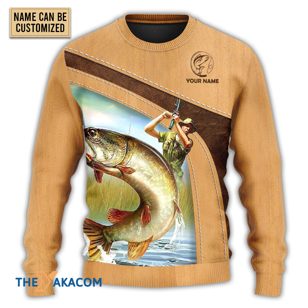 Personalized Custom Name Fishing An Old Fisherman And The Best Catch Personalized Gift For Lover Ugly Christmas Sweater