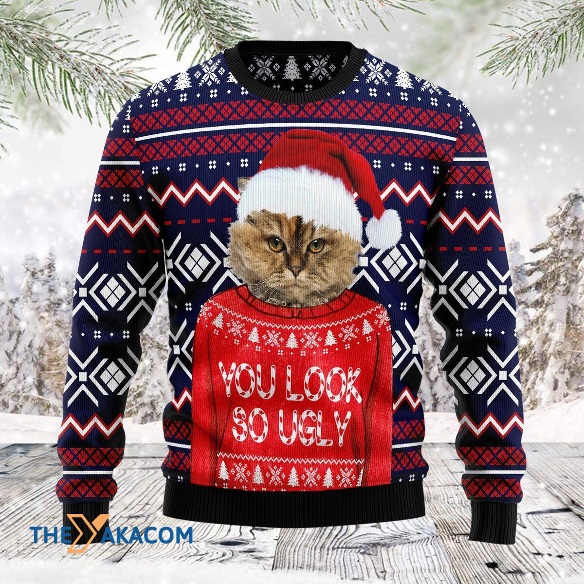 Personalized Merry Xmas You Are So Ugly Cat Awesome Gift For Christmas Customized Ugly Christmas Sweater