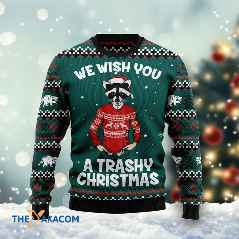 Raccoon A Trashy Xmas Awesome Gift For Christmas Ugly Christmas Sweater