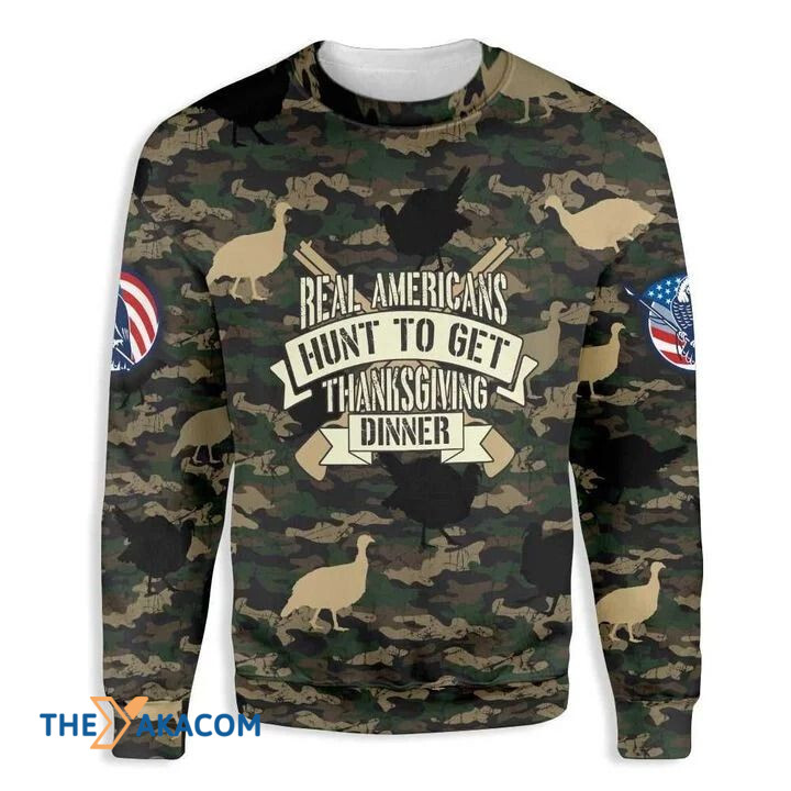 Real Americans Turkey Hunt To Get Thankgiving Dinner Gift For Christmas Ugly Christmas Sweater