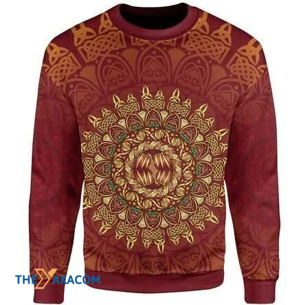 Red Circle Mandala Patterns Gift For Christmas Ugly Christmas Sweater