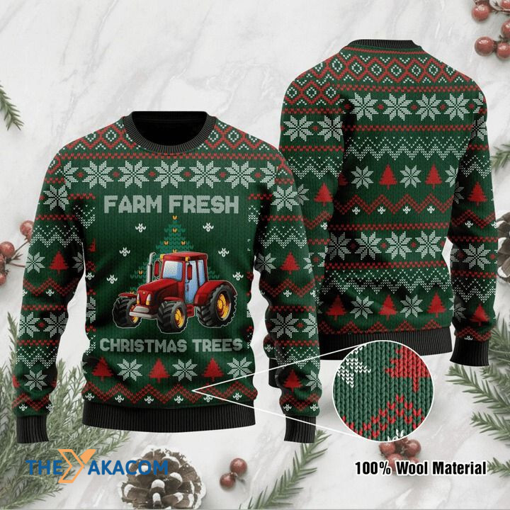 Red Truck Farm Fresh Christmas Trees Gift For Christmas Ugly Christmas Sweater